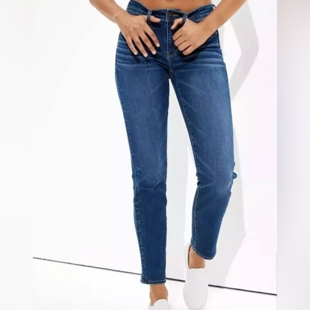 American Eagle Outfitters Next Level Stretch Low Rise Dark Indigo NWT - 8